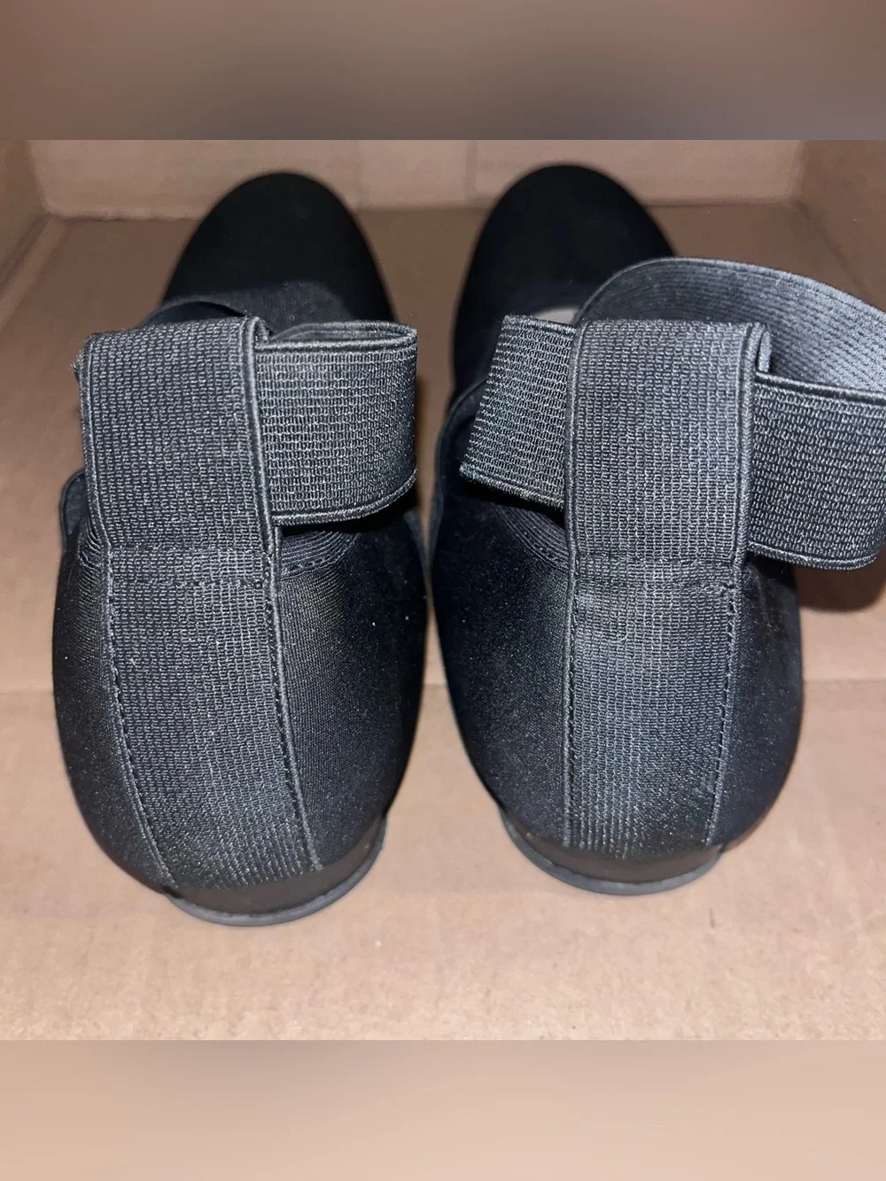 Com + Sen Theiry Ballet‎ Strappy Women’s Black Mary Jane Flats Elastic Size 8.5